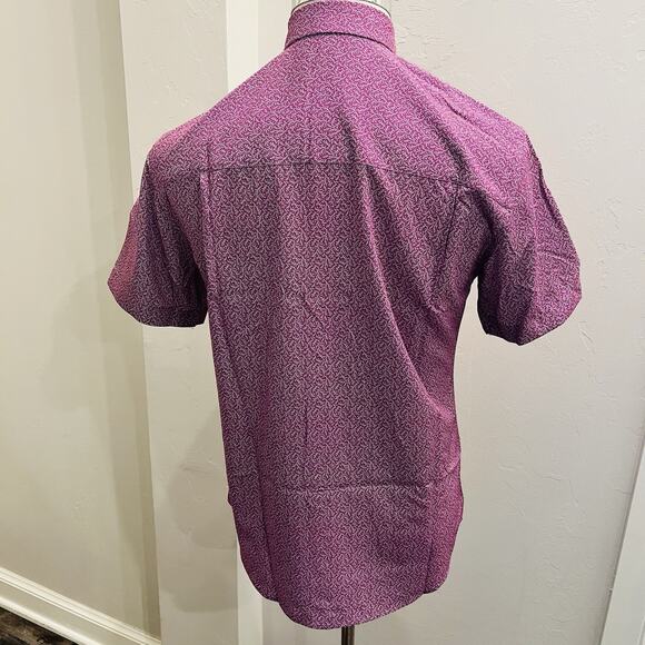 Nick Graham Everywhere Shirt Men’s S Purple White Stretch Modern Fit NWOT - Picture 4 of 6